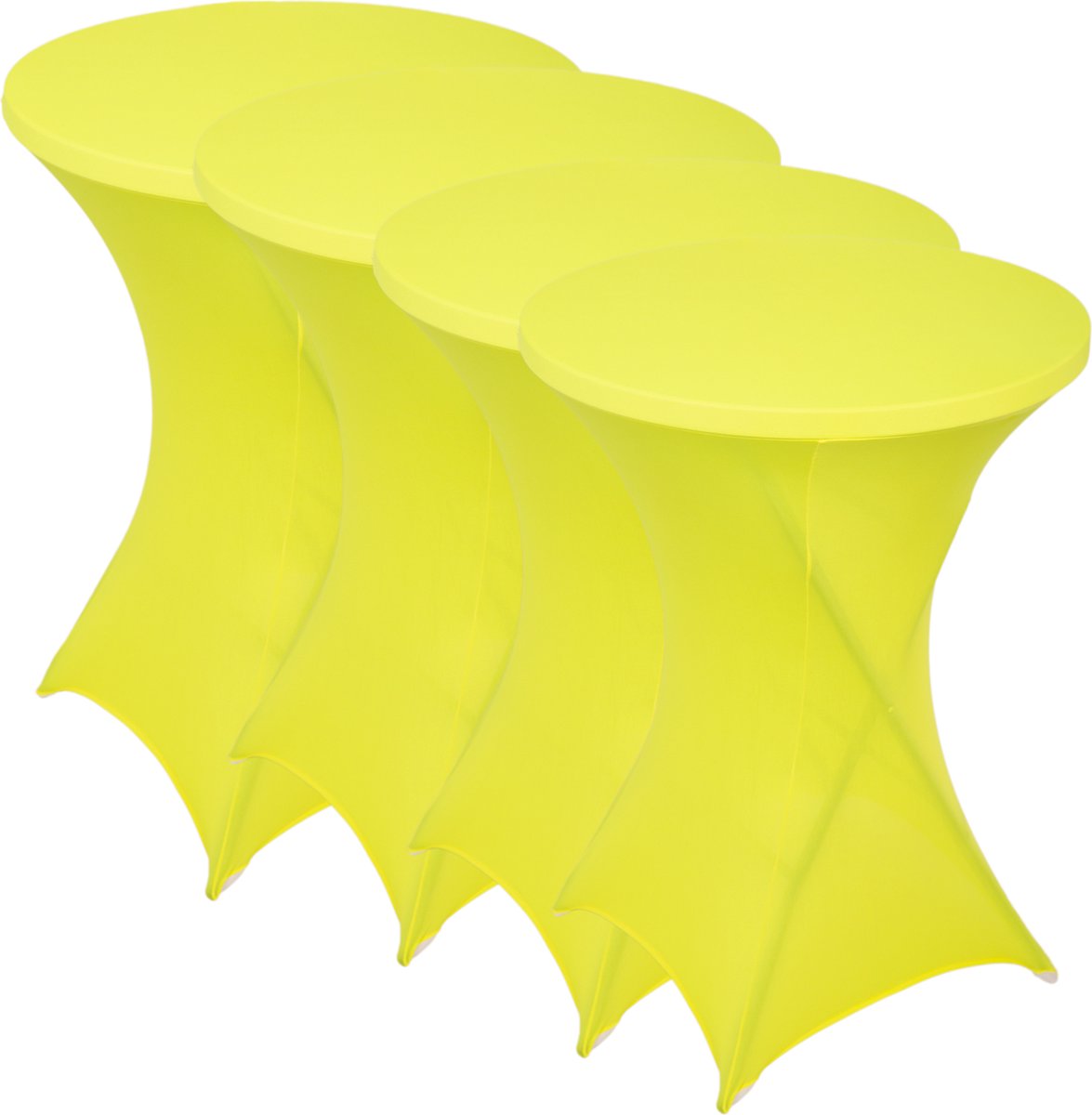 Statafelrok Geel x 4 – ∅80-85 x 110 cm – Stretch 4 stuks –   voor Statafel – Geschikt voor Horeca Evenementen | Sta Tafel Hoes | Staantafelhoes | Cocktailparty | Trouwerij